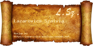 Lazarovics Szalvia névjegykártya